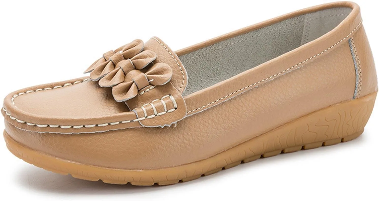 2025 Women's Ruched Embellished Pump Sandals Solid Faux Leather Slip on Loafer Closed Toe Rubber Sole Casual Sandal
