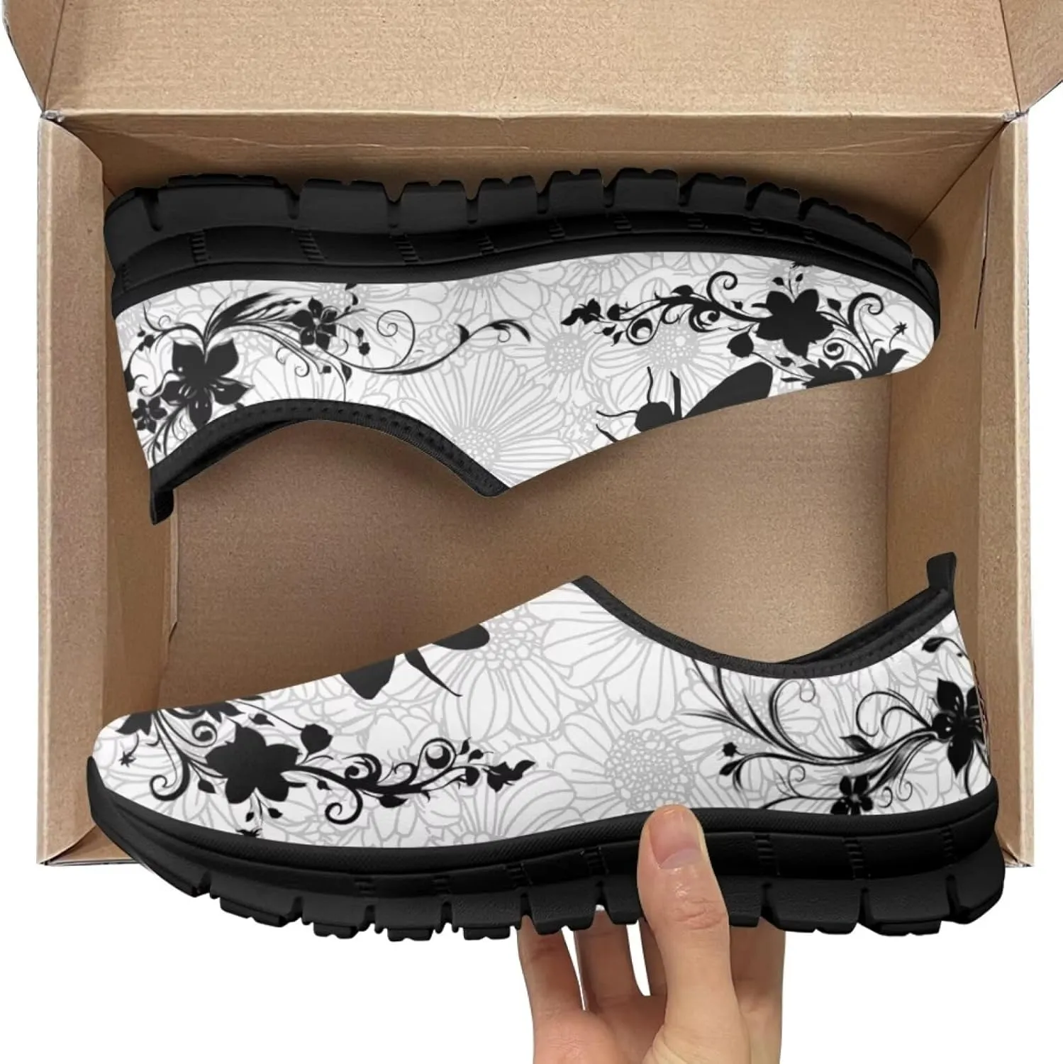 Animals Print Walking Shoes for Women Low Cut Lightweight Breathable Anti Slip Tennis Shoes