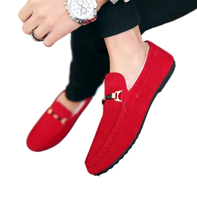 Autumn and winter velvet cotton shoes warm casual shoes trendy men velvet beanie shoes men lazy shoes cover feet one pedal men's shoes
