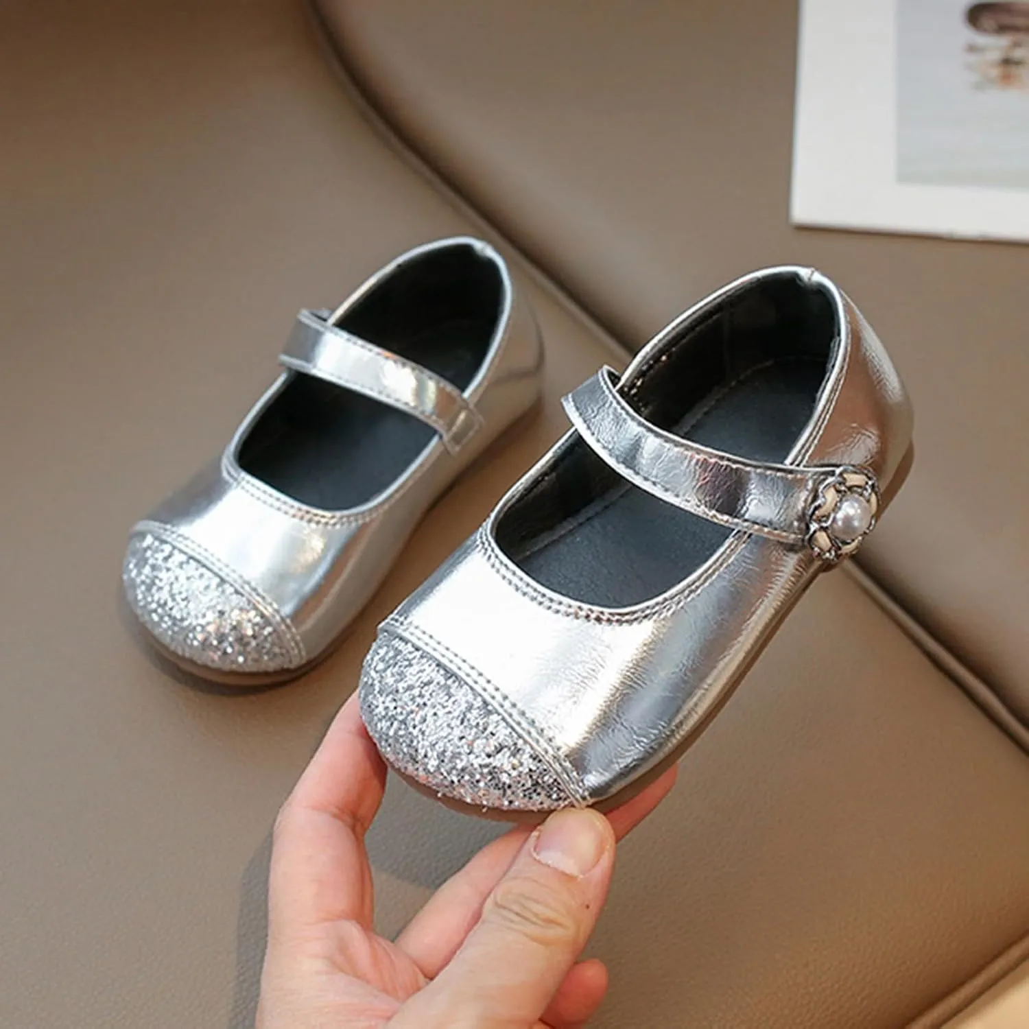 Baby Infant Sole Rubber Sandals Closed Toe Ankle Pearl Strap Non Slip Shoes Toddler Newborn Lightweight Loafers Sandals