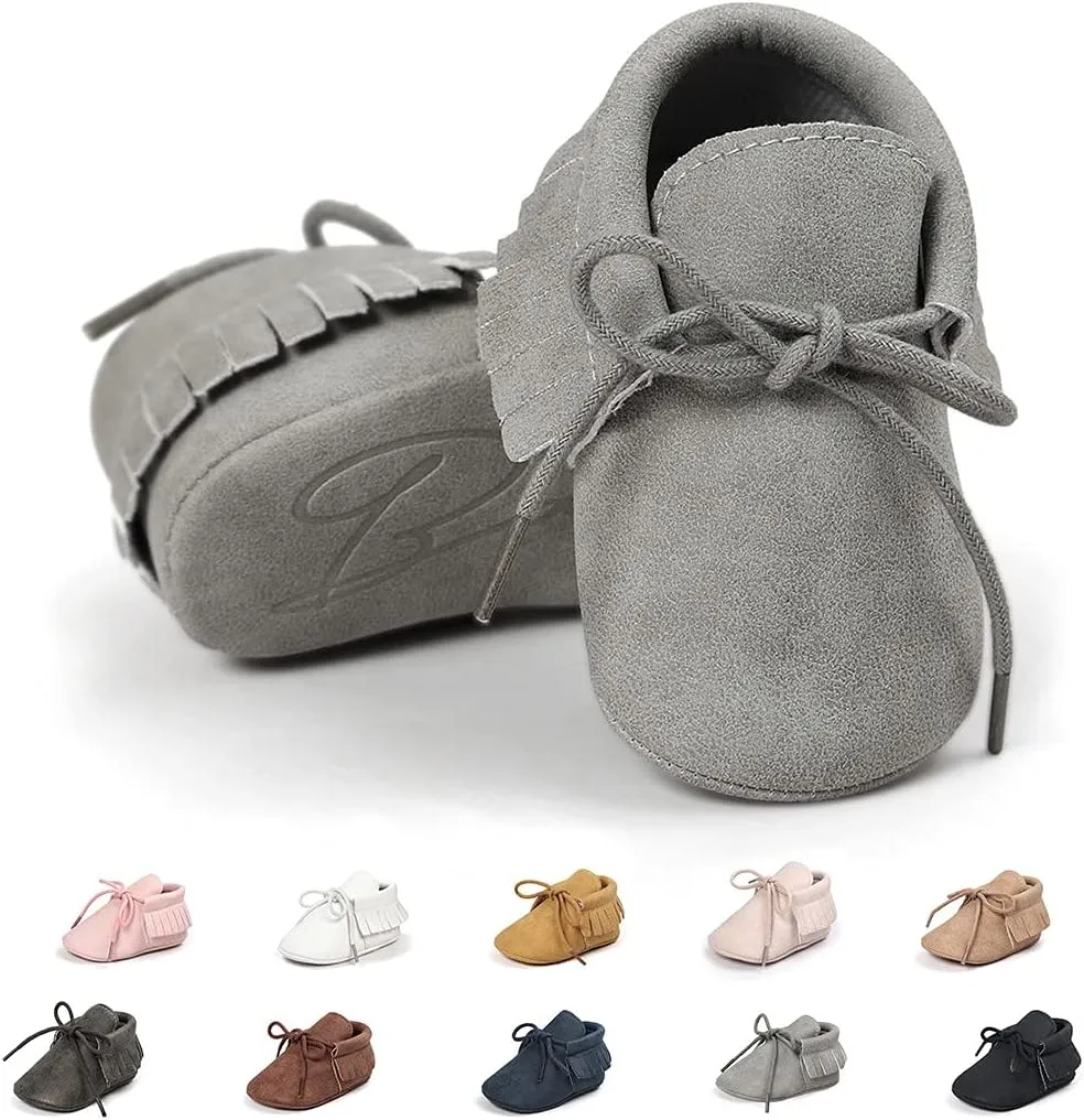 Baby Loafers Boys Girls Infant Shoes Soft Sole Tassels Moccasins Anti-Slip Crib Shoes