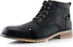 Ferro Aldo Blaine MFA806035 Mens Casual Brogue Mid-Top Lace-Up and Zipper Boots