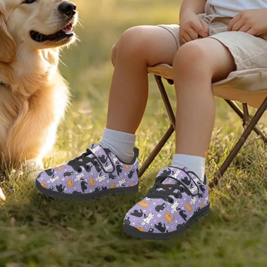 Girls Boys Hook & Loop Closure Sneakers Unisex Child Kids Anti-Slip Lightweight Shoes