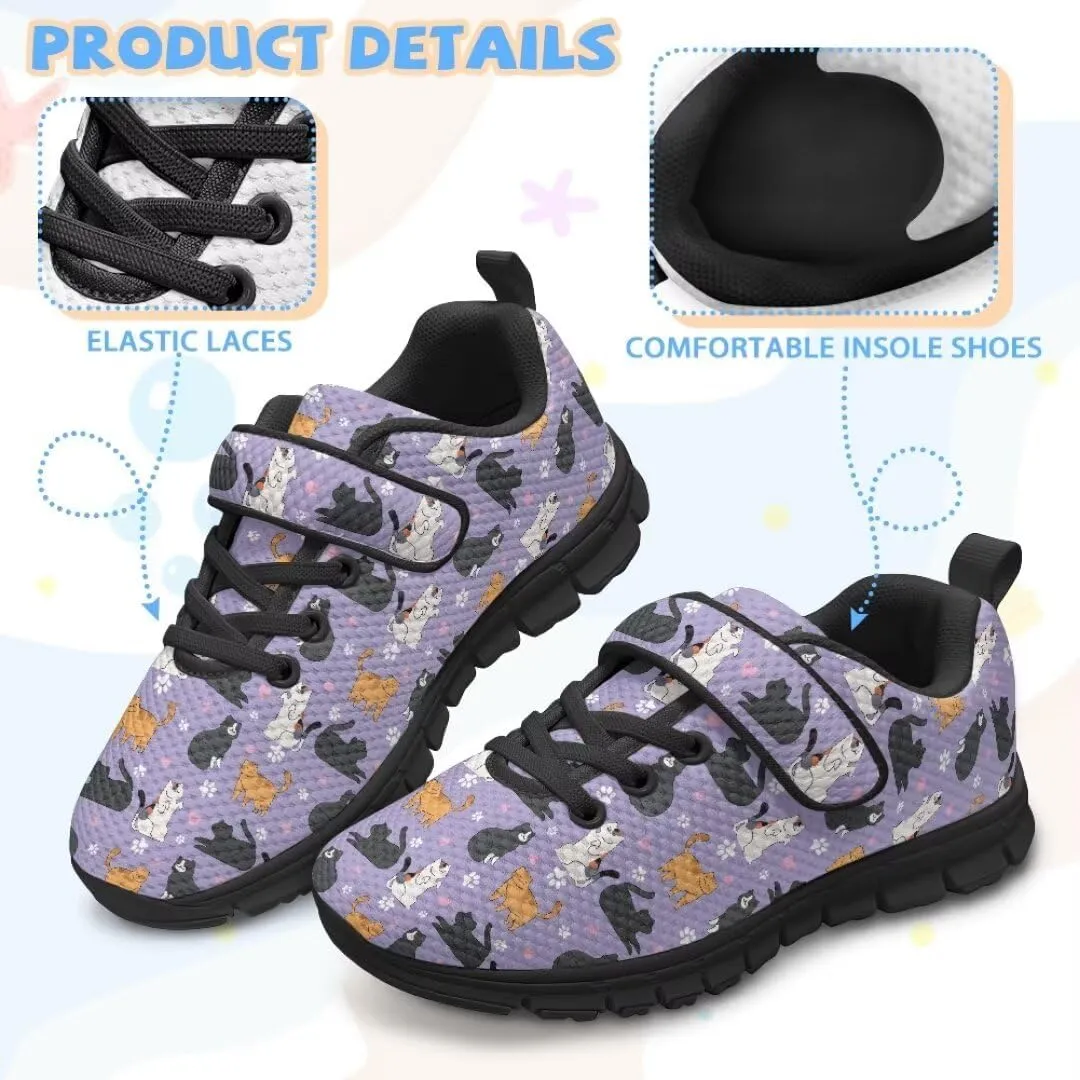 Girls Boys Hook & Loop Closure Sneakers Unisex Child Kids Anti-Slip Lightweight Shoes