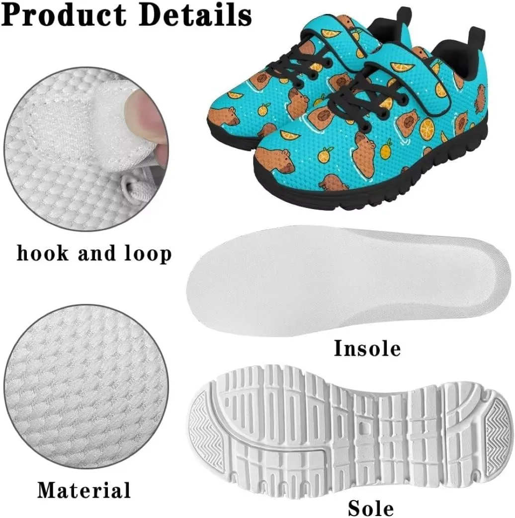 Girls Boys Hook & Loop Closure Sneakers Unisex Child Kids Anti-Slip Lightweight Shoes