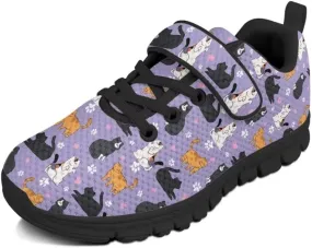 Girls Boys Hook & Loop Closure Sneakers Unisex Child Kids Anti-Slip Lightweight Shoes