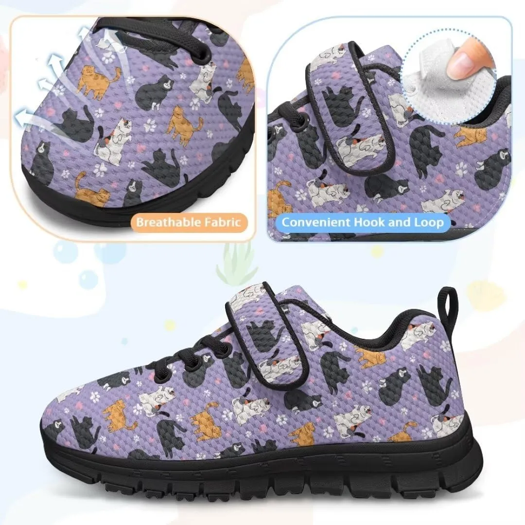 Girls Boys Hook & Loop Closure Sneakers Unisex Child Kids Anti-Slip Lightweight Shoes