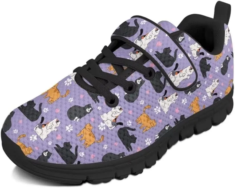 Girls Boys Hook & Loop Closure Sneakers Unisex Child Kids Anti-Slip Lightweight Shoes