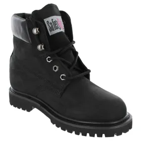GS003-BLK-8.5W Steel Toe Work Boots - Black - Size 8.5W