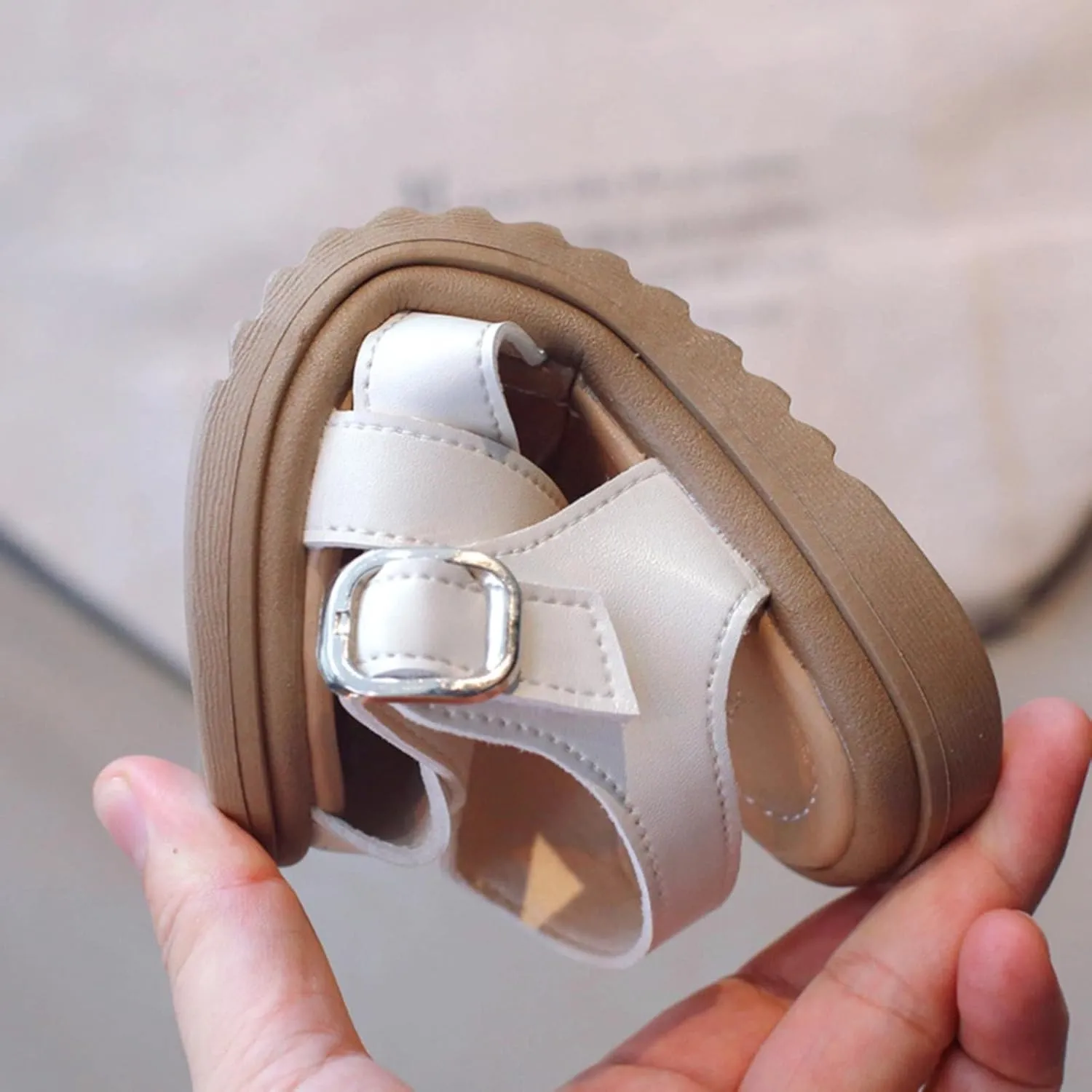 Half Open Toe Girls Sandals Open Toe Breathable Princess Non-Slip Flats Summer Beach Lightweight Rubber Sole Shoes