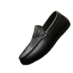Lightweight and fashionable work casual soft-soled men's one-pedal Loafu Doudou small leather shoes dress round head work business