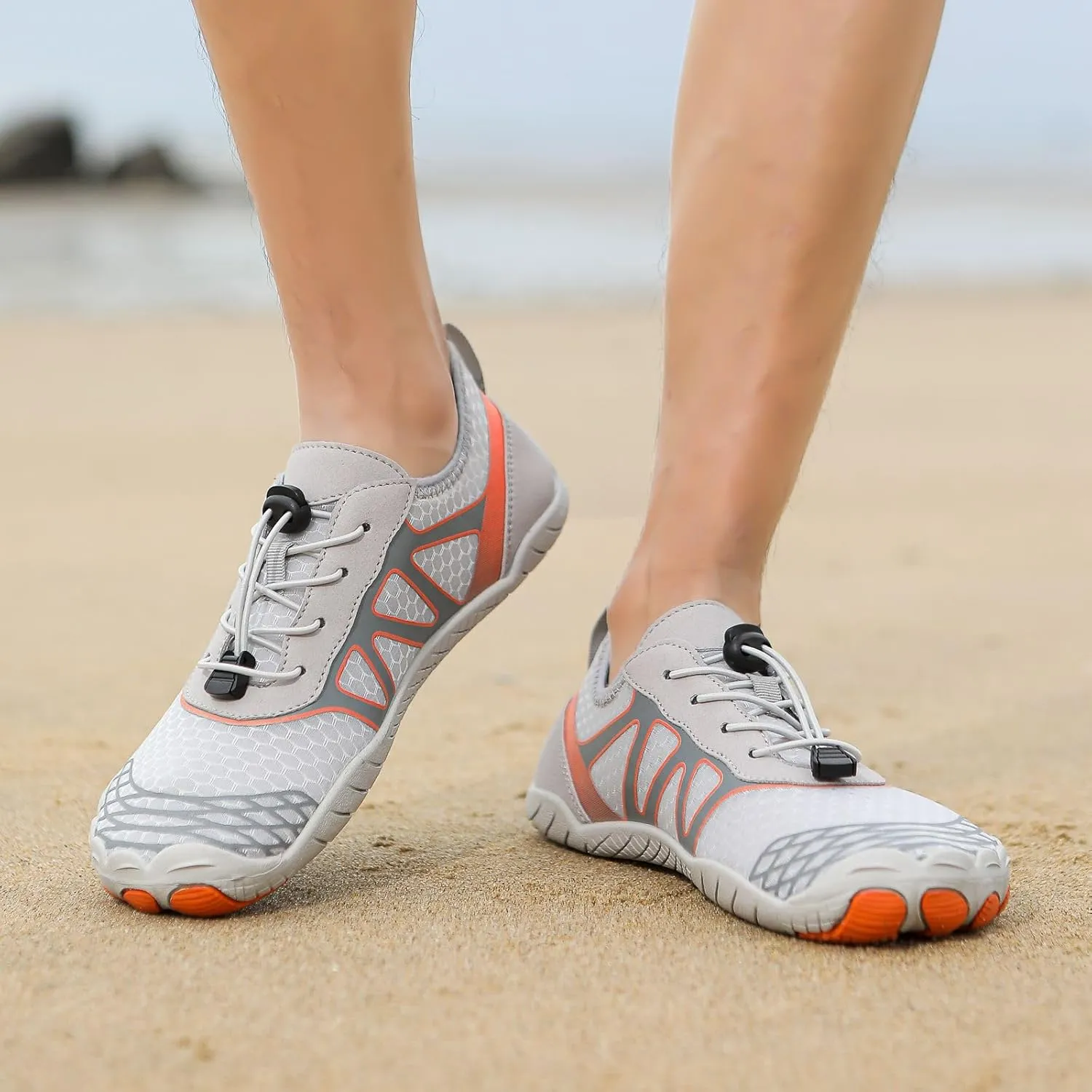 Men Barefoot Water Shoes, Beach Aqua Socks Quick Dry for Outdoor Sport Hiking, Non Slip Healthy Breathable Trail Running Footwear, Wide Toe Zero Drop Slip On Swim Pool, Beach, Surf