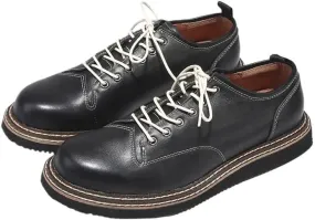 Mens Leather Dress Casual Shoes for Men Fashion Plain Toe Lace up Low Top ndoor & Outdoor Lightweight Design
