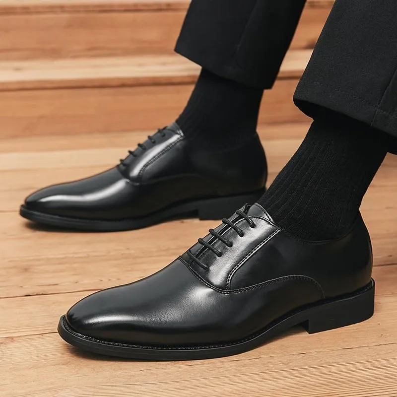Mens Leather Shoes Footwear Dress Shoes Classic Wingtip Oxfords Business Fashion Breathable Prom Business Wedding Dress Shoes(8)