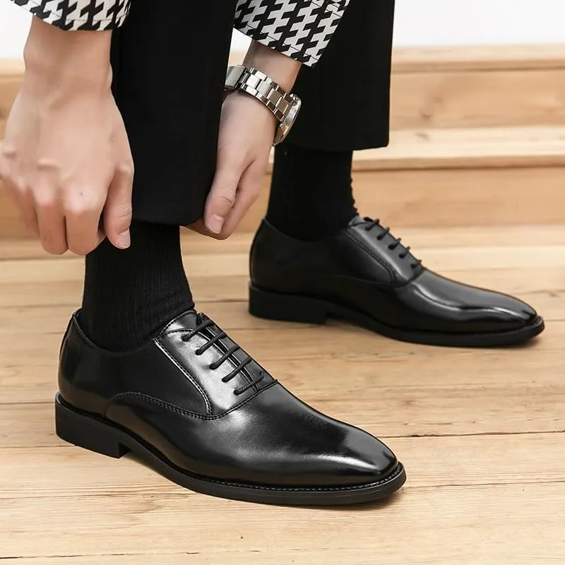 Mens Leather Shoes Footwear Dress Shoes Classic Wingtip Oxfords Business Fashion Breathable Prom Business Wedding Dress Shoes(8)