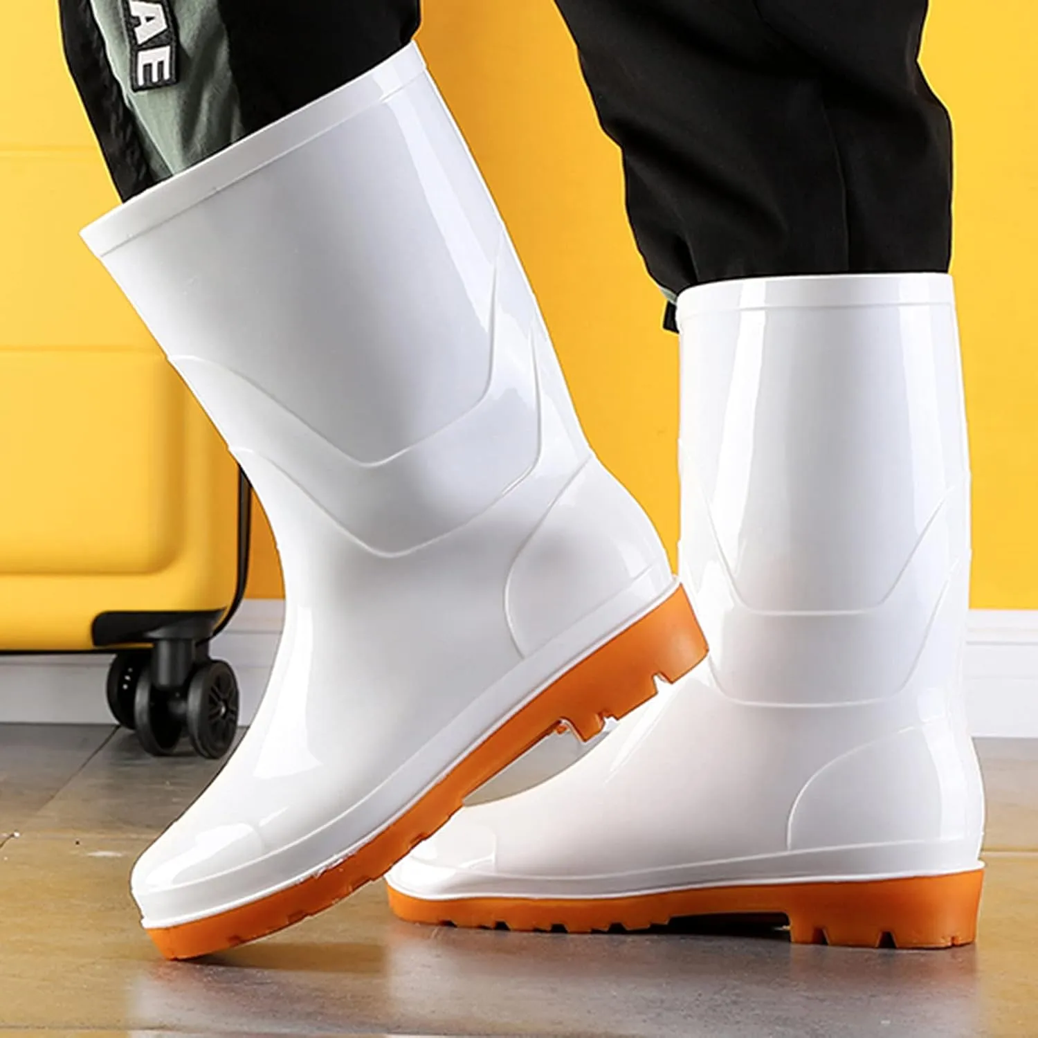 Rain Boots Women's Mid Calf Rain Boots Waterproof Garden Shoes Outdoor Work Boot for Hunting Farming Work Boots