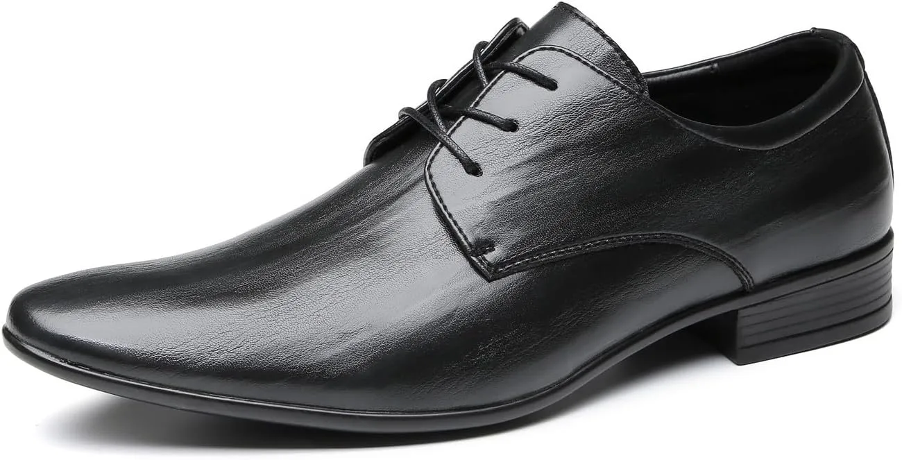 Santimon Men's Microfiber Leather Derby Shoes Fashion Dress Formal Tuxedo Wedding Oxfords Shoes