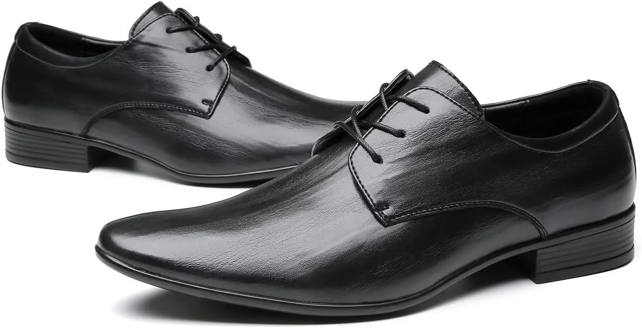 Santimon Men's Microfiber Leather Derby Shoes Fashion Dress Formal Tuxedo Wedding Oxfords Shoes