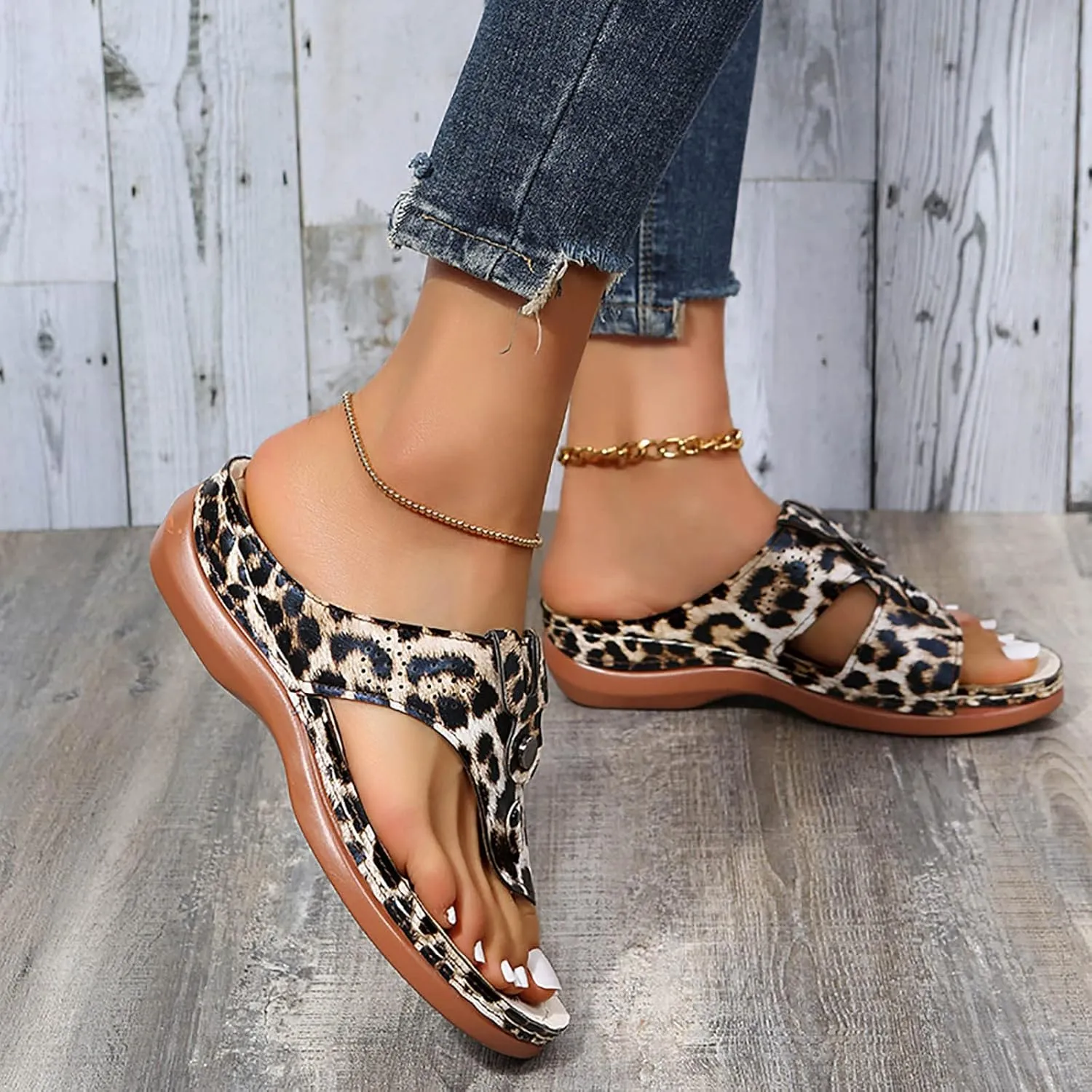 SBGMoSJ Orthopedic Backless Flats for Women Wide Width Orthopedic Shoes Women Wide Toes Box Diabetic Sandals for Women Size 10 Mens Walking Sandals Womens Sandals Size 9 Block Heel Sandals