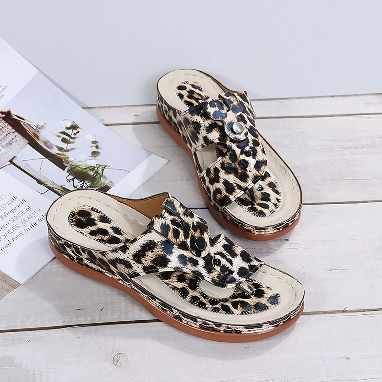 SBGMoSJ Orthopedic Backless Flats for Women Wide Width Orthopedic Shoes Women Wide Toes Box Diabetic Sandals for Women Size 10 Mens Walking Sandals Womens Sandals Size 9 Block Heel Sandals