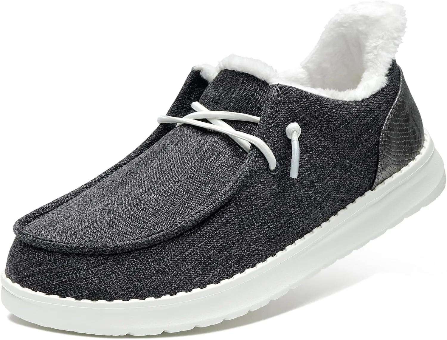 STQ Slip On Women's Loafers丨Orthopedic Fur Lined Warm Winter Boat Shoes Walking Casual Travel Sneaker Plantar Fasciitis Relief