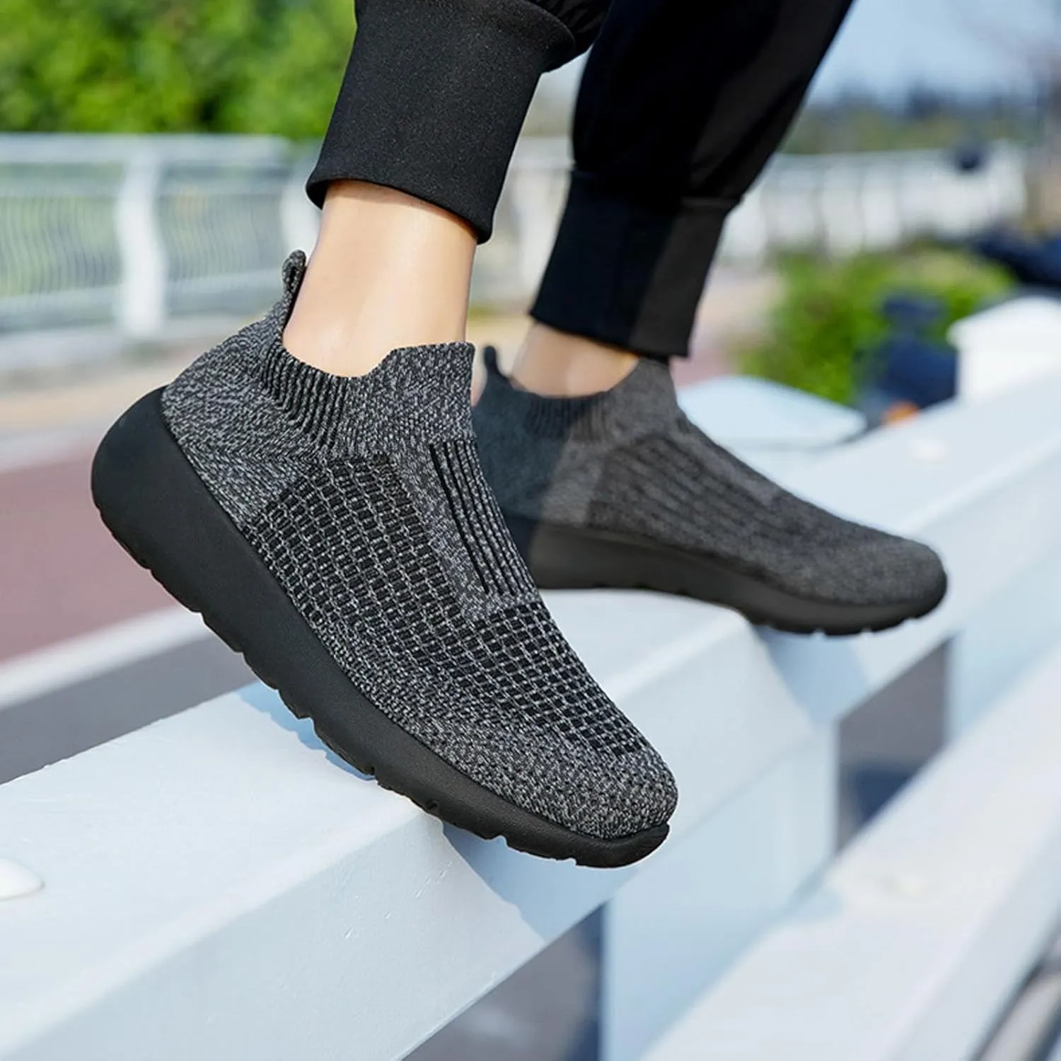 Stretch Mens Loafers & Slip-Ons Men's Fashionable Breathable Sneakers Comfortable & Light-Weight Slip On Shoes