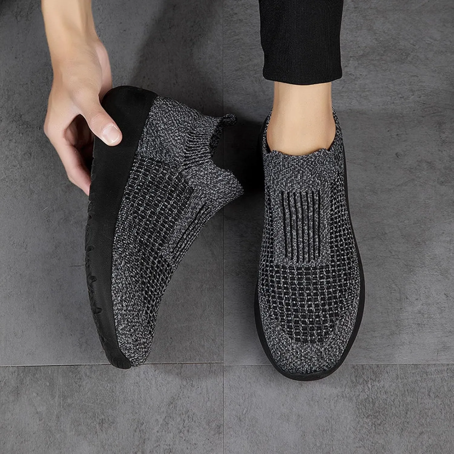 Stretch Mens Loafers & Slip-Ons Men's Fashionable Breathable Sneakers Comfortable & Light-Weight Slip On Shoes