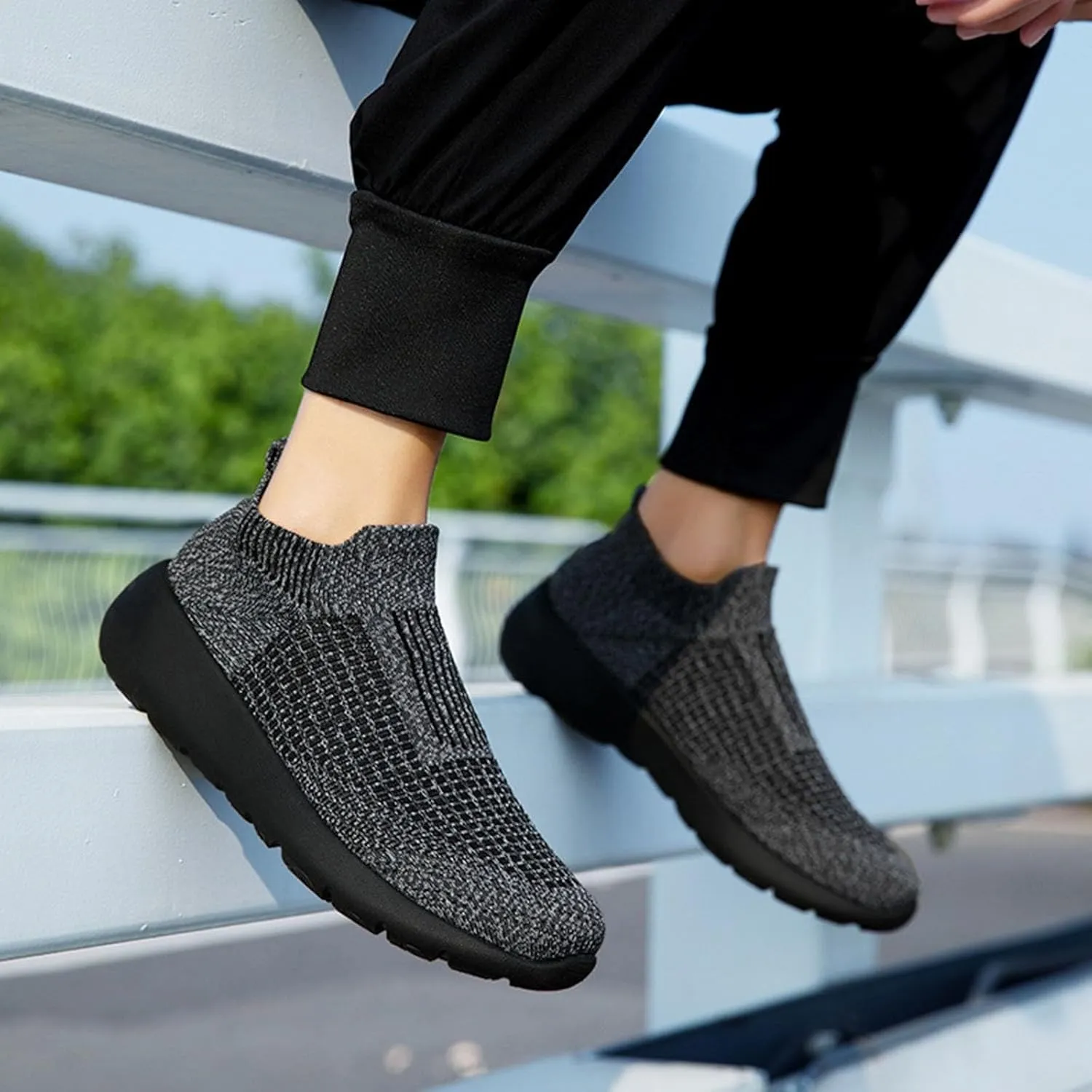Stretch Mens Loafers & Slip-Ons Men's Fashionable Breathable Sneakers Comfortable & Light-Weight Slip On Shoes