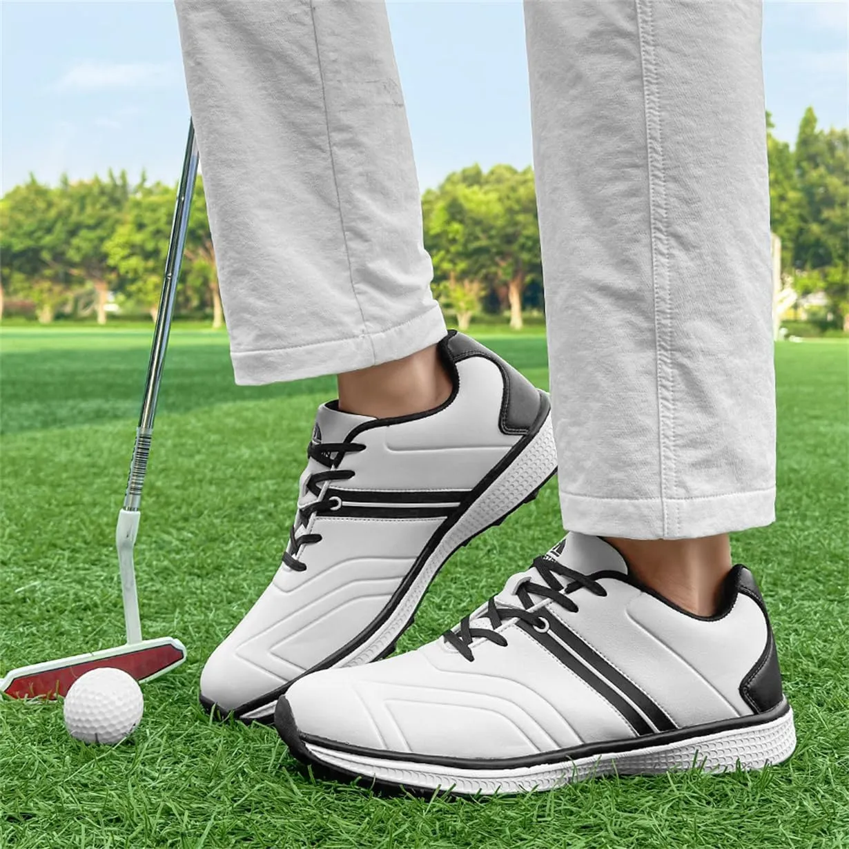 Waterproof Golf Shoes Female Spikeless Golf Sneakers Lightweight Anti Slip Walking Footwears
