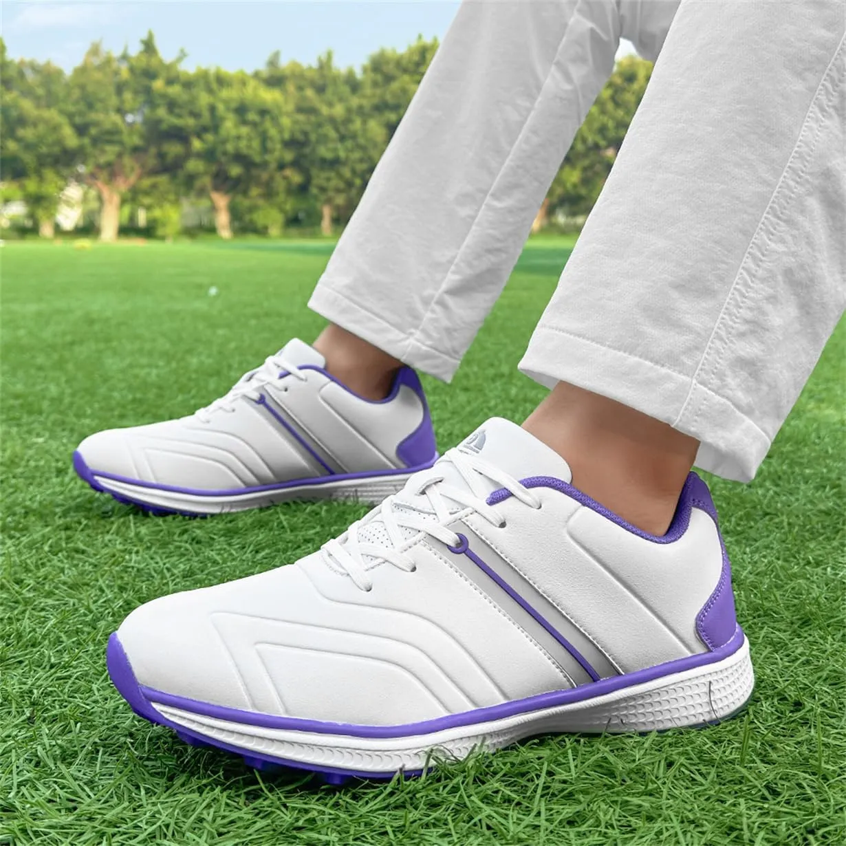 Waterproof Golf Shoes Female Spikeless Golf Sneakers Lightweight Anti Slip Walking Footwears
