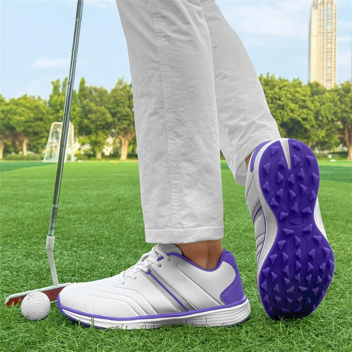 Waterproof Golf Shoes Female Spikeless Golf Sneakers Lightweight Anti Slip Walking Footwears