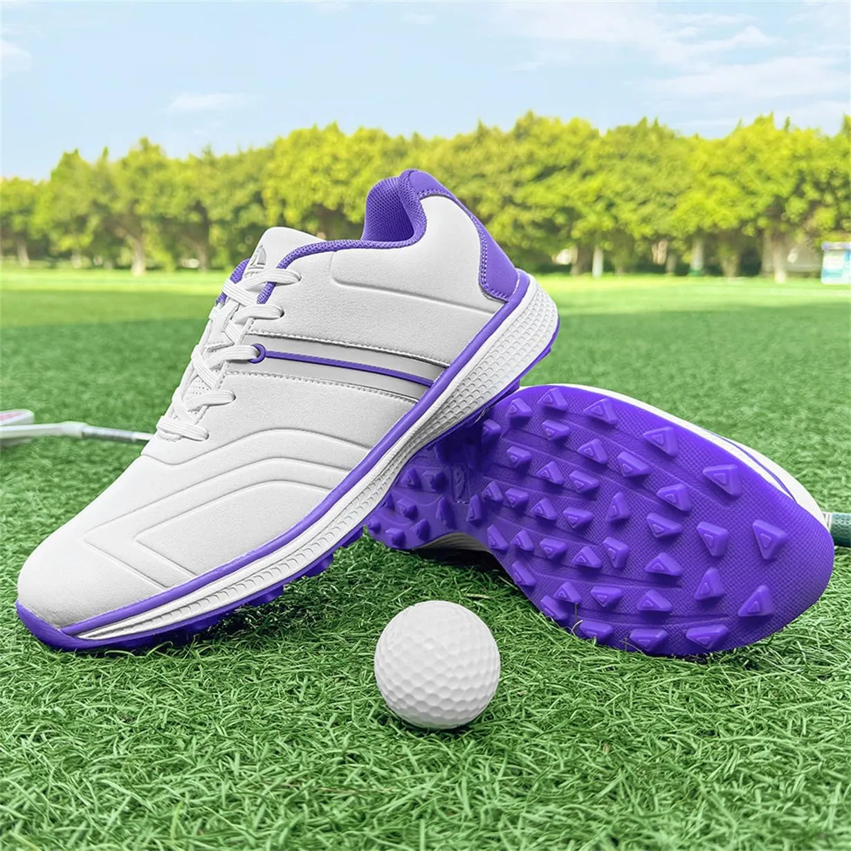 Waterproof Golf Shoes Female Spikeless Golf Sneakers Lightweight Anti Slip Walking Footwears
