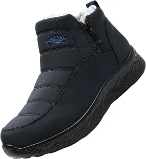 Women Winter Boots Waterproof Ladies Slip On Snow Boots Women Shoes with Hook Loop Barefoot Shoes Grounded Footwear Hiking Womens Cowboy Boots Men's Winter Booties