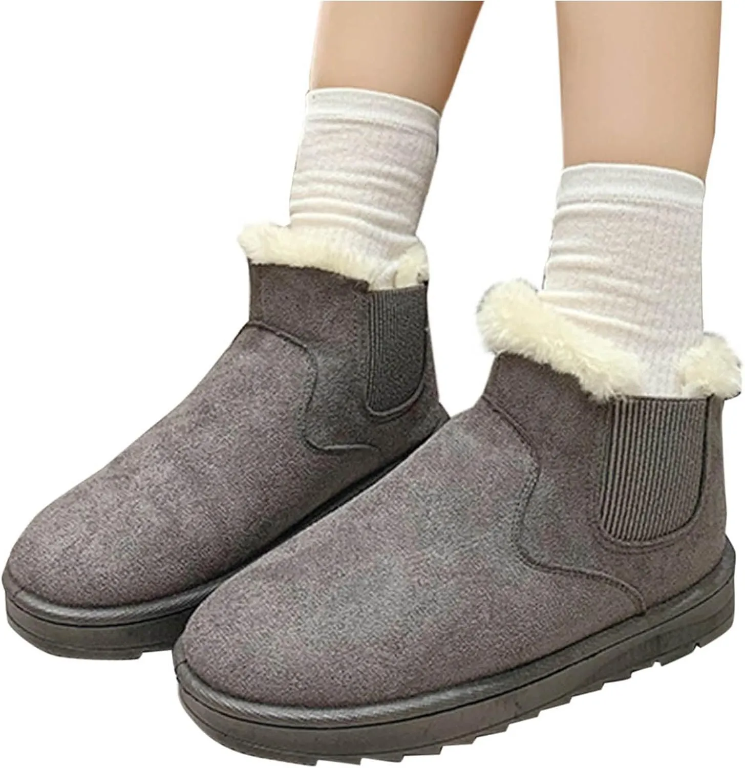 Women Winter Warm Snow Boots Sherpa Fleece Lined Ankle Booties Thick Thermal Short Bootie Shoes Walking Boot