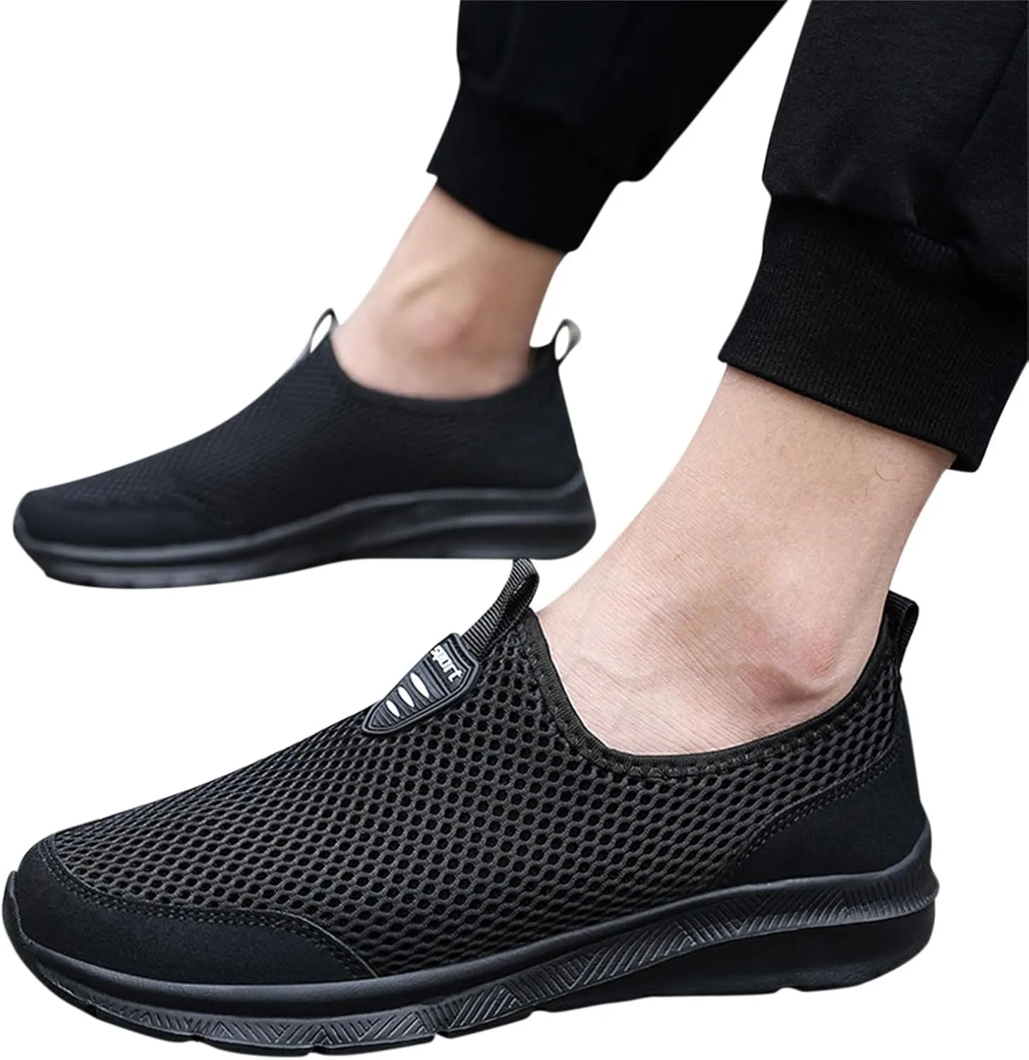 Women's Fashion Sneaker Mesh Slip On Black Non Slip Shoes for Women Comfortable Cheap Running Shoes Canvas Loafers Women Shoes Cute Sneakers for Women