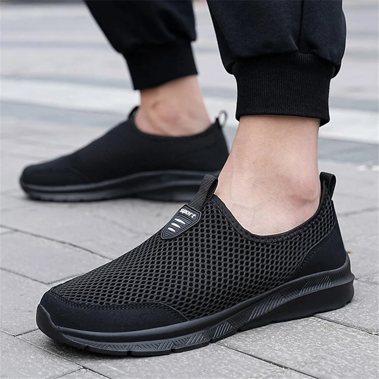 Women's Fashion Sneaker Mesh Slip On Black Non Slip Shoes for Women Comfortable Cheap Running Shoes Canvas Loafers Women Shoes Cute Sneakers for Women