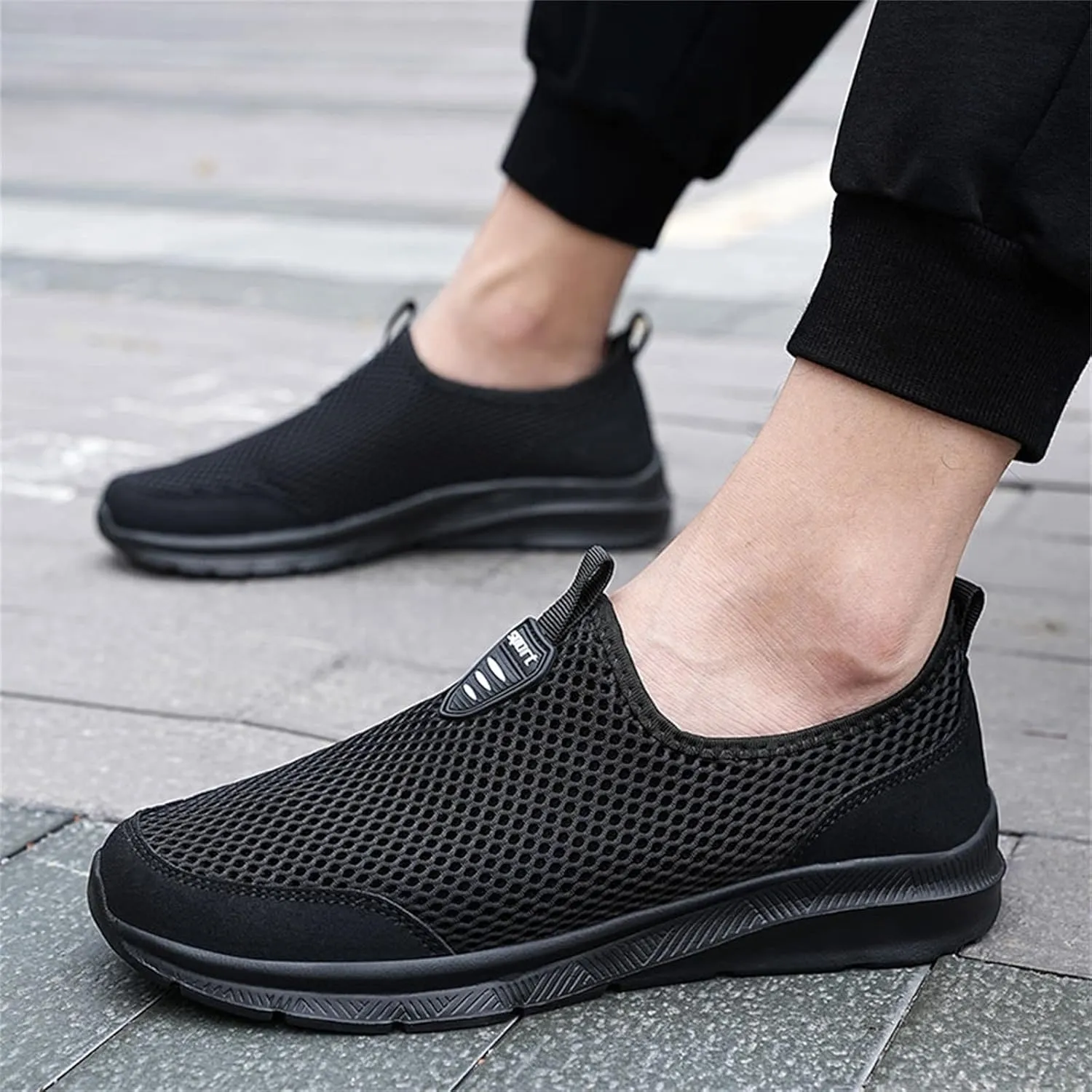 Women's Fashion Sneaker Mesh Slip On Black Non Slip Shoes for Women Comfortable Cheap Running Shoes Canvas Loafers Women Shoes Cute Sneakers for Women