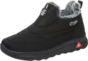 Womens Winter Snow Boots Men Ankle Booties Warm Plush Lined Waterproof Insulated Slip On Winter Walking Shoes